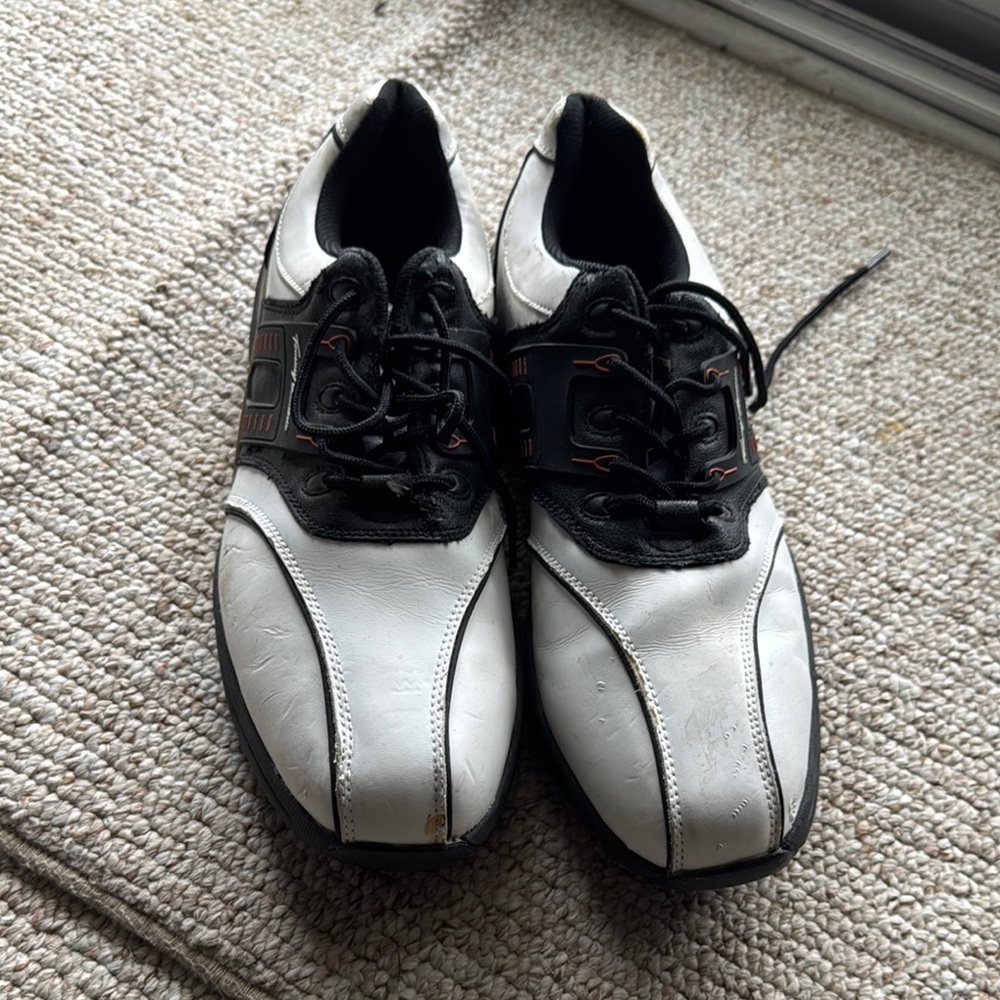 Men's White and Black Golf Shoes